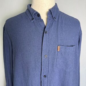Chaps Performance Flannel, Sz L Tall, Blue Long Sleeve Button Down, Tab Pocket
